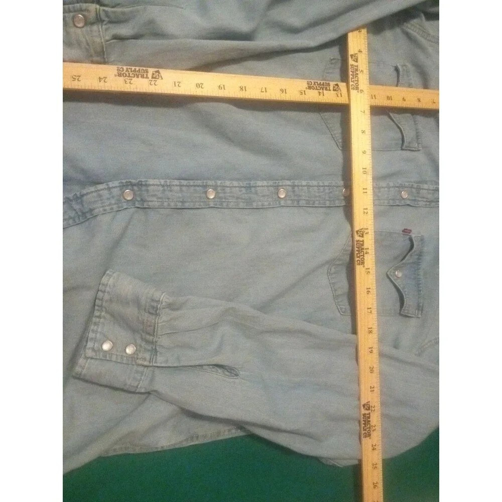 Levi Denim Shirt Pearl Snap Size X-Large